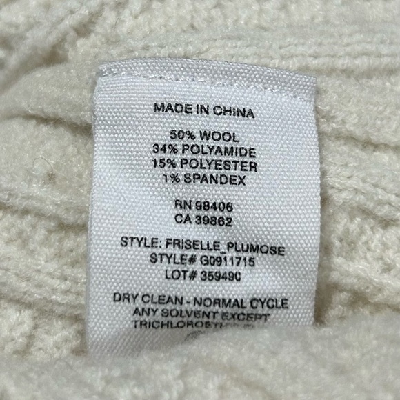 Theory Friselle Plumose Wool Blend Mock Neck Sweater in Cream L - Picture 7 of 7